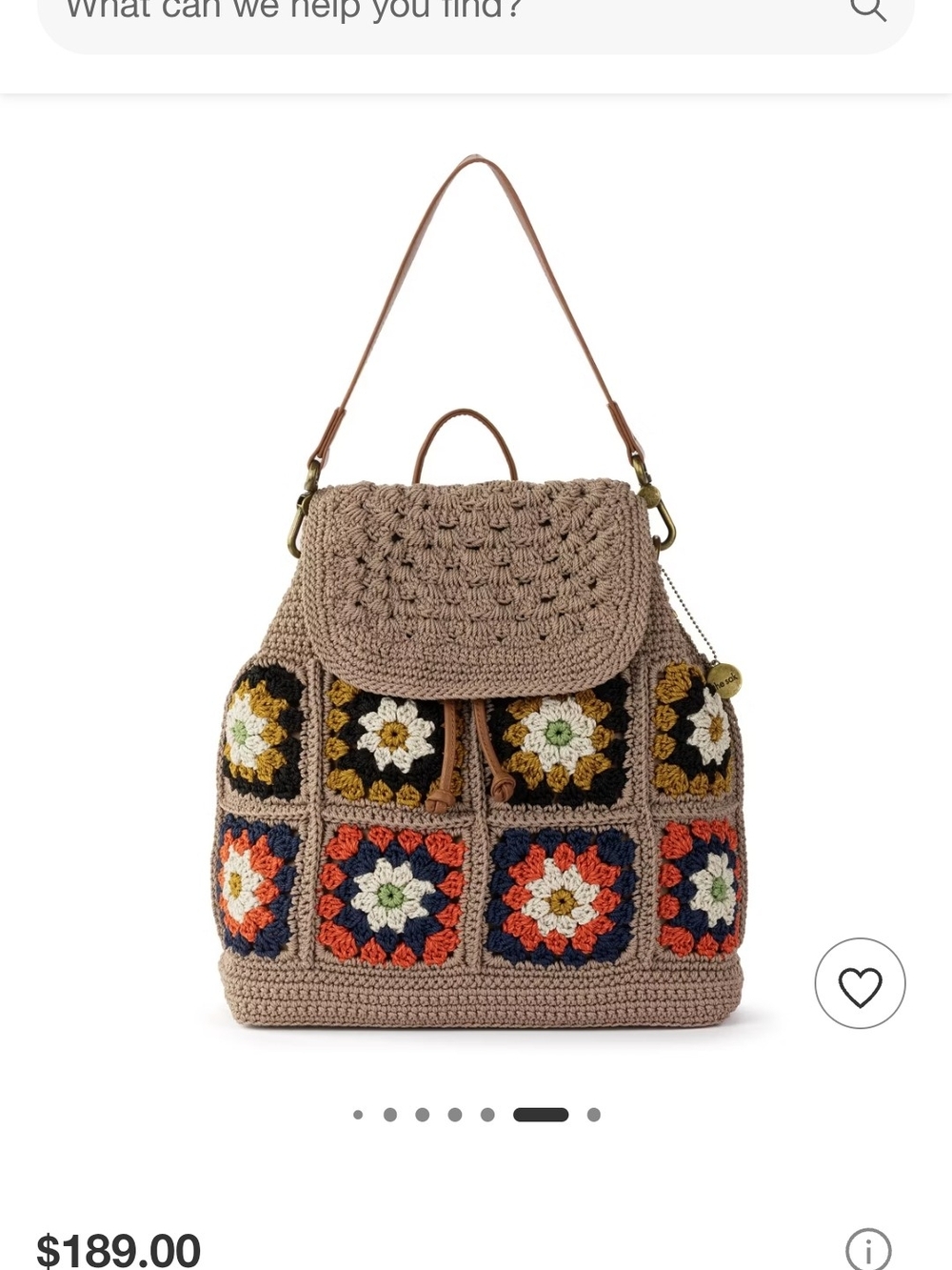 The Sak, Sayulita Crochet Flap Backpack Sand Neutral Patch, Medium - Picture 5 of 15